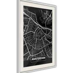 Poster 'City Map: Amsterdam (Dark)'