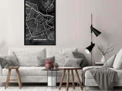 Poster 'City Map: Amsterdam (Dark)'