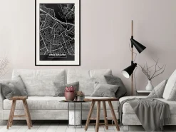 Poster 'City Map: Amsterdam (Dark)'
