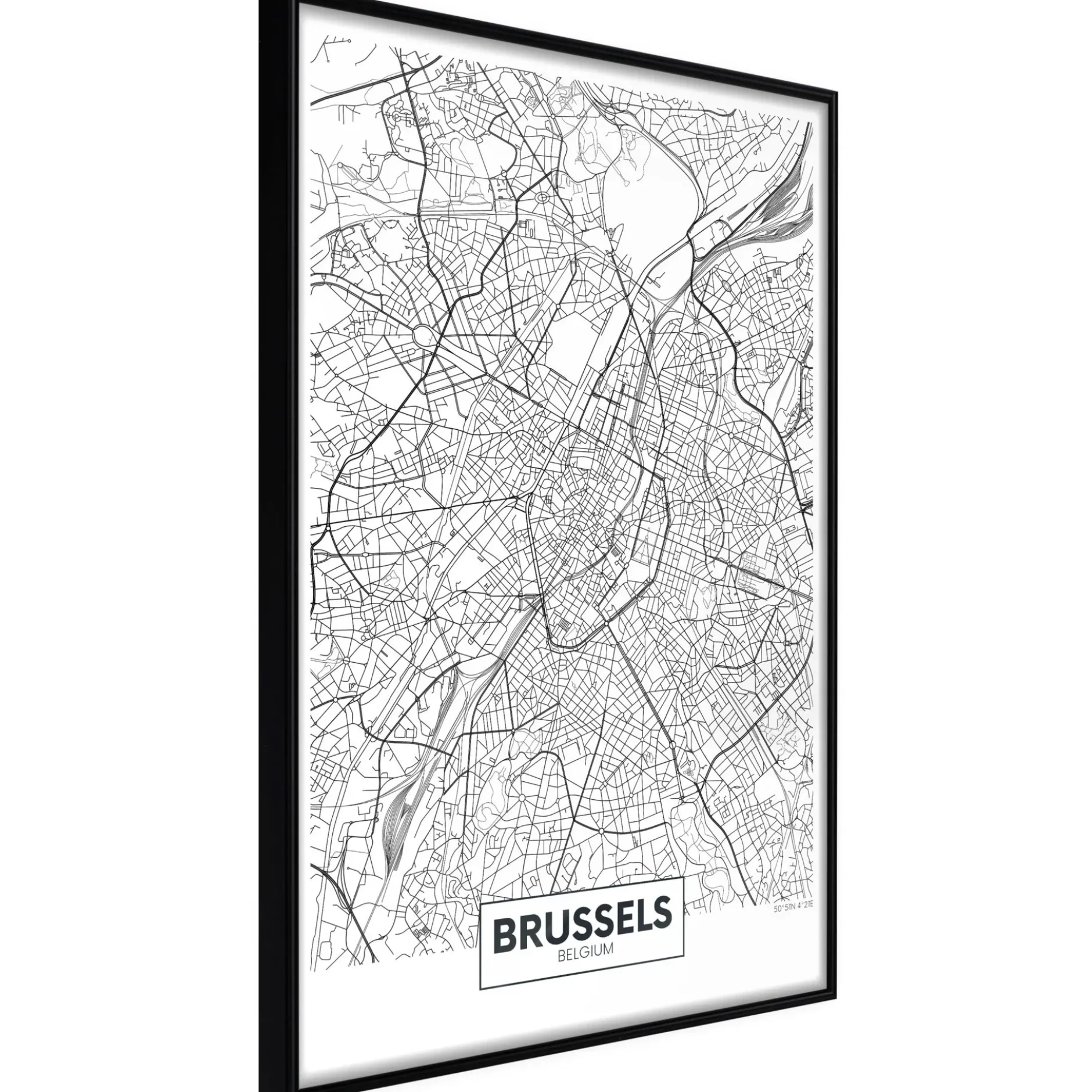Poster 'City map: Brussels'