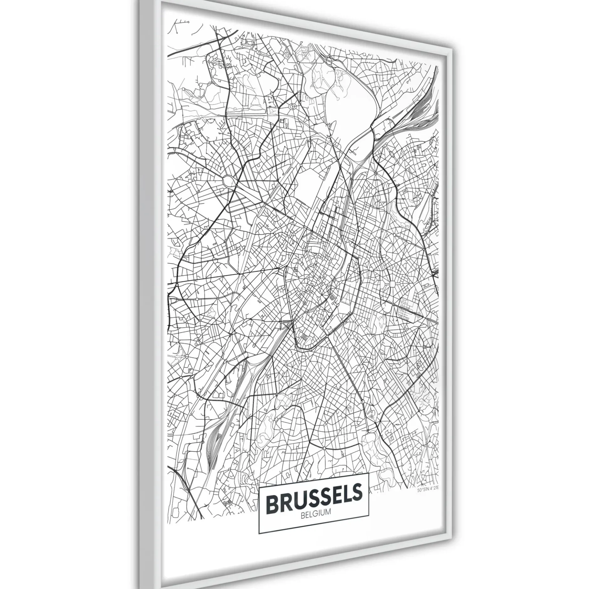 Poster 'City map: Brussels'