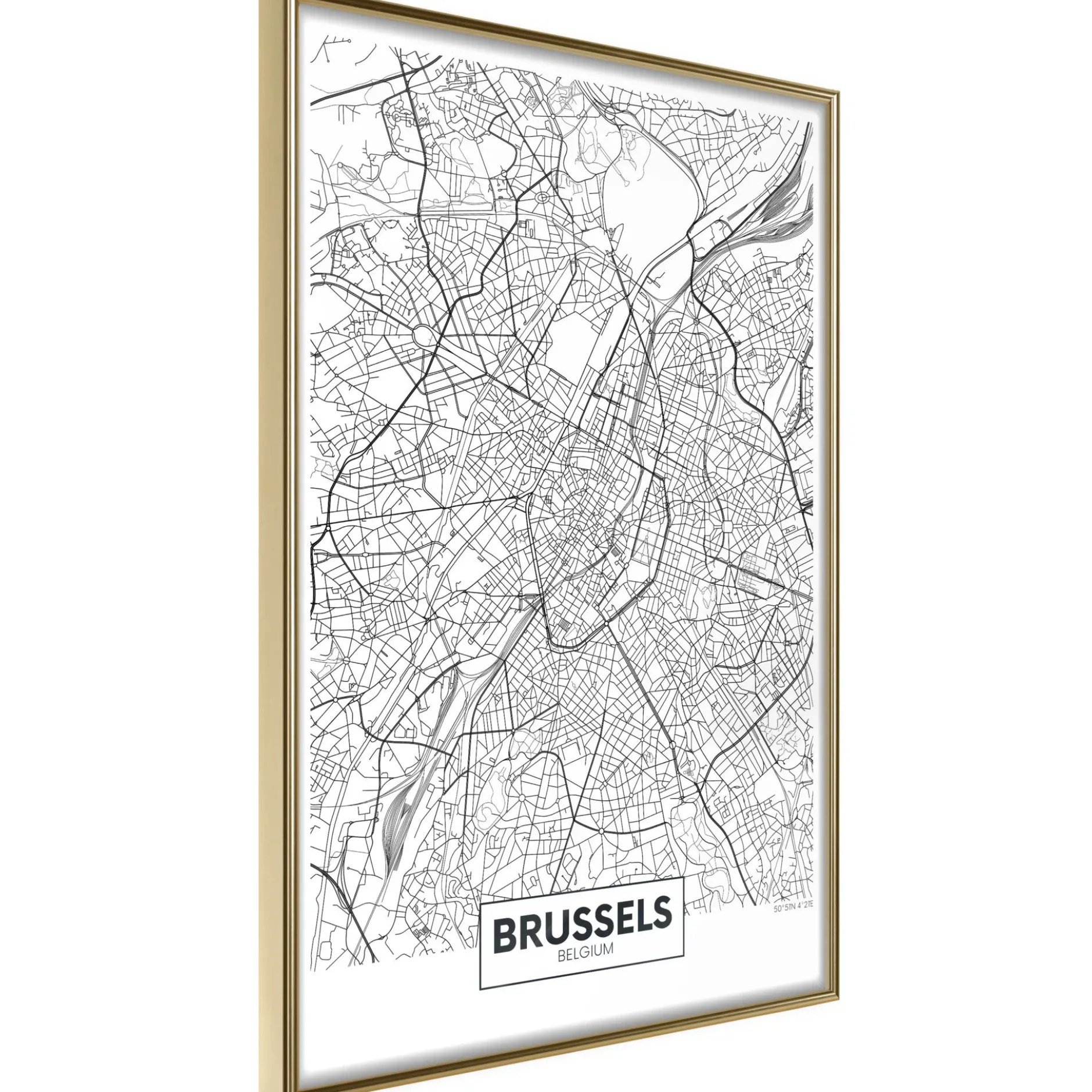 Poster 'City map: Brussels'