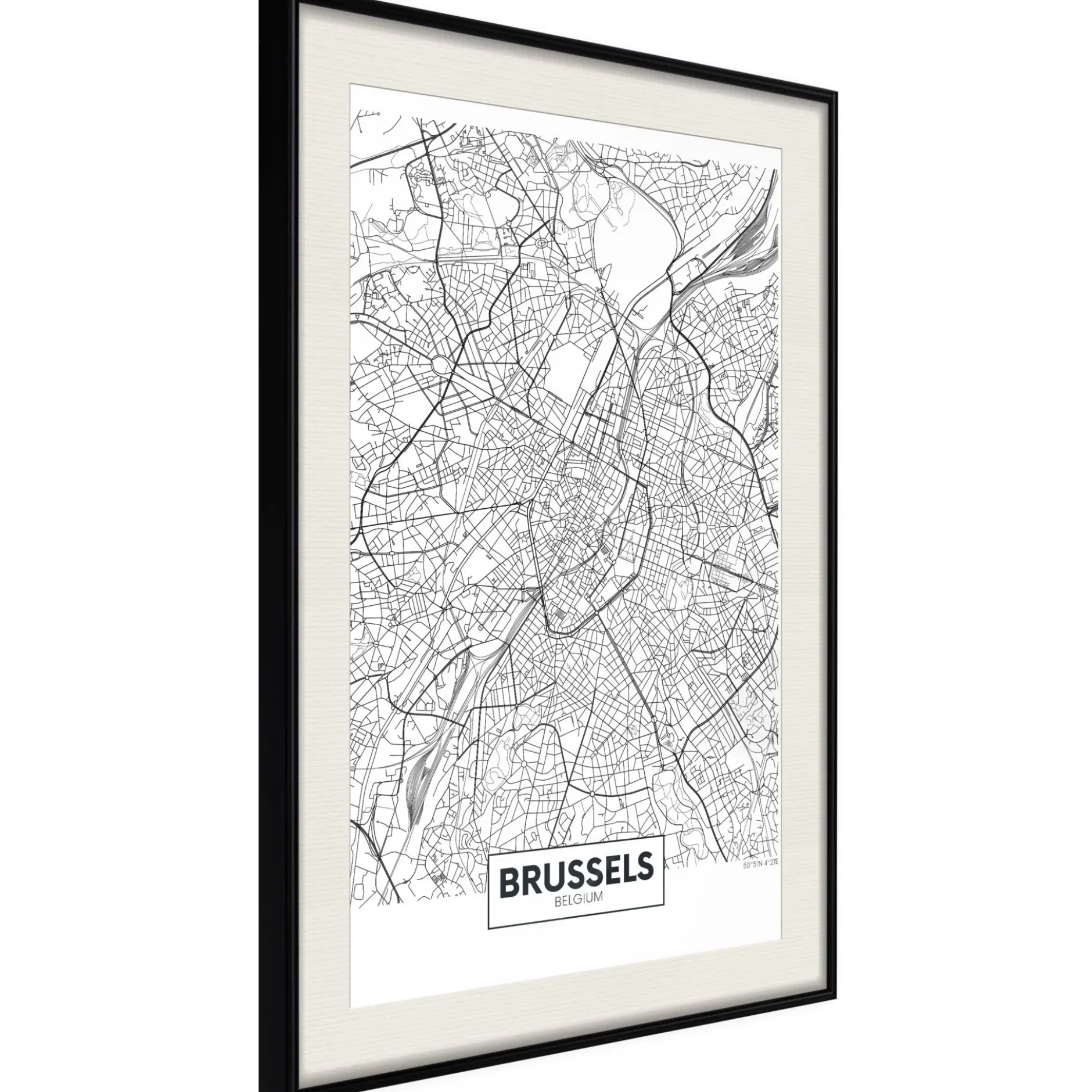 Poster 'City map: Brussels'