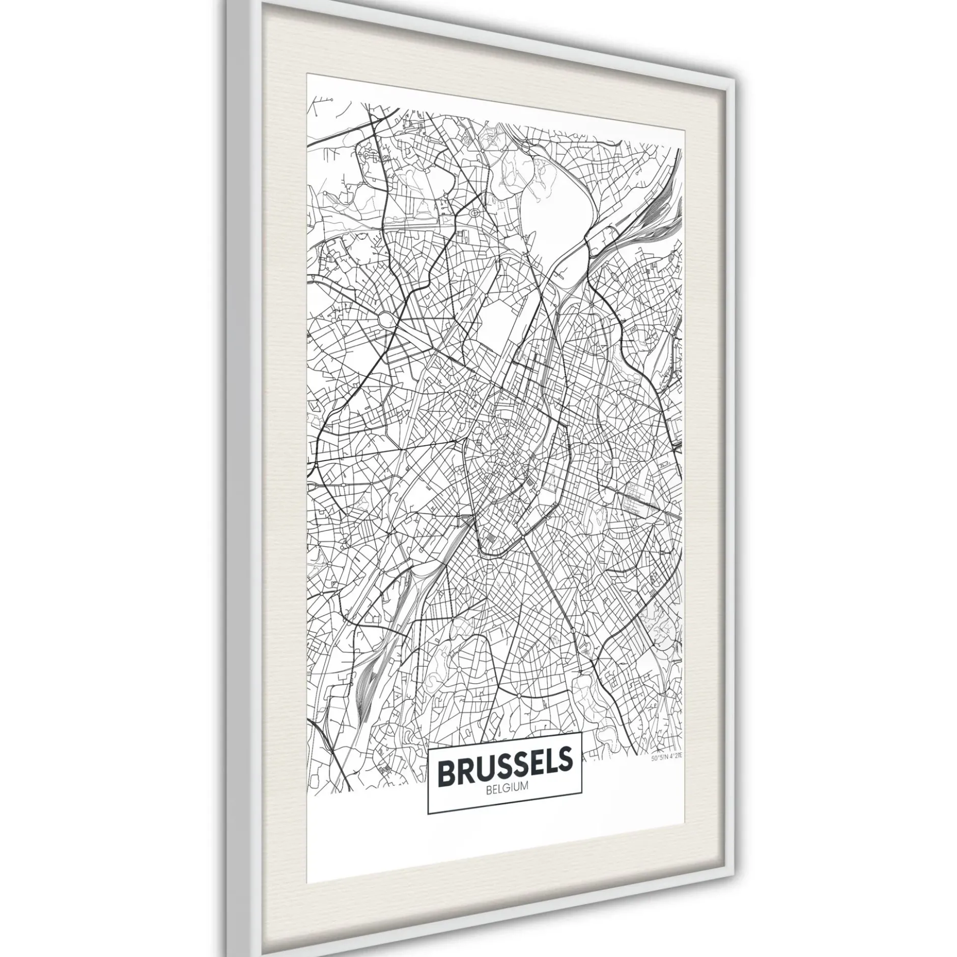 Poster 'City map: Brussels'