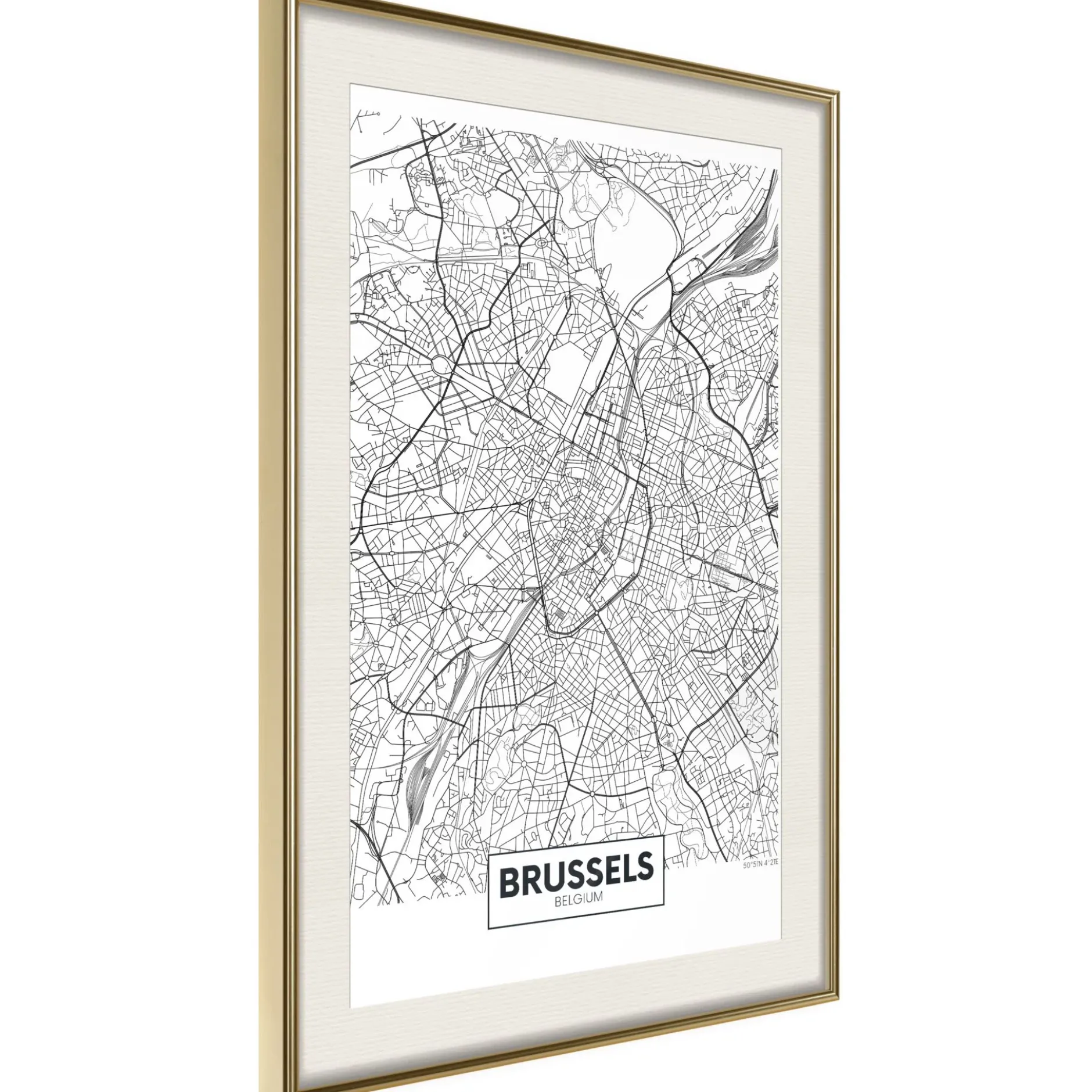 Poster 'City map: Brussels'
