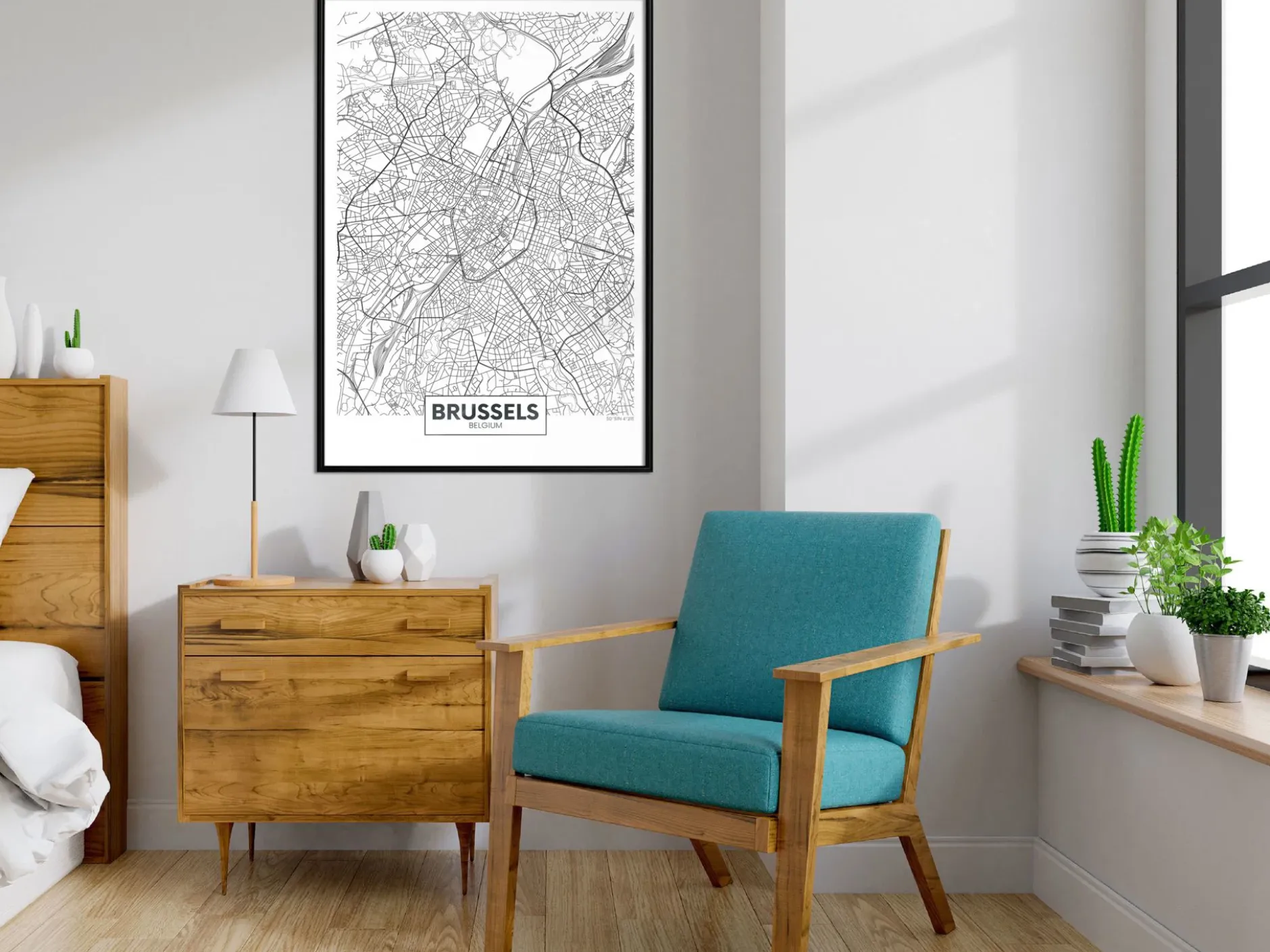 Poster 'City map: Brussels'