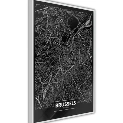 Poster 'City Map: Brussels (Dark)'