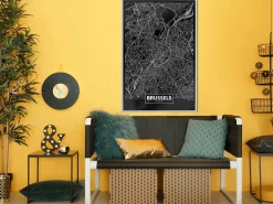 Poster 'City Map: Brussels (Dark)'