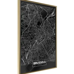 Poster 'City Map: Brussels (Dark)'