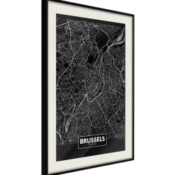 Poster 'City Map: Brussels (Dark)'
