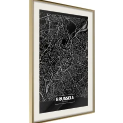 Poster 'City Map: Brussels (Dark)'