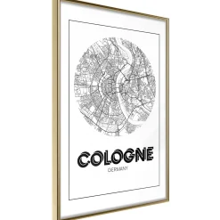 Poster 'City Map: Cologne (Round)'
