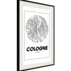 Poster 'City Map: Cologne (Round)'