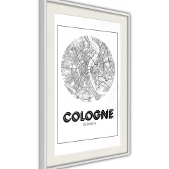 Poster 'City Map: Cologne (Round)'