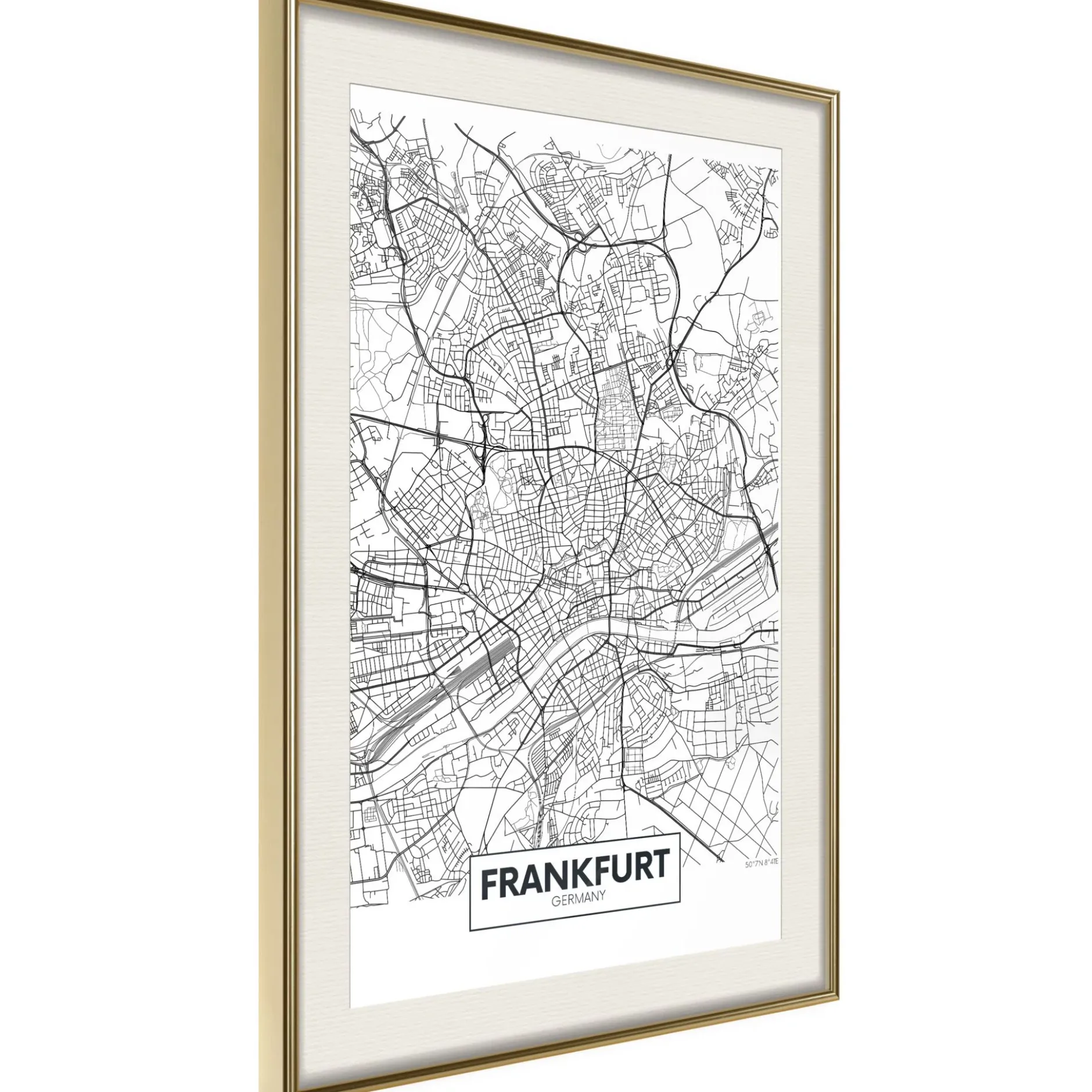 Poster 'City map: Frankfurt'