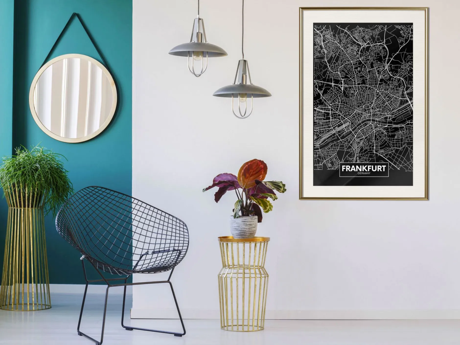 Poster 'City Map: Frankfurt (Dark)'