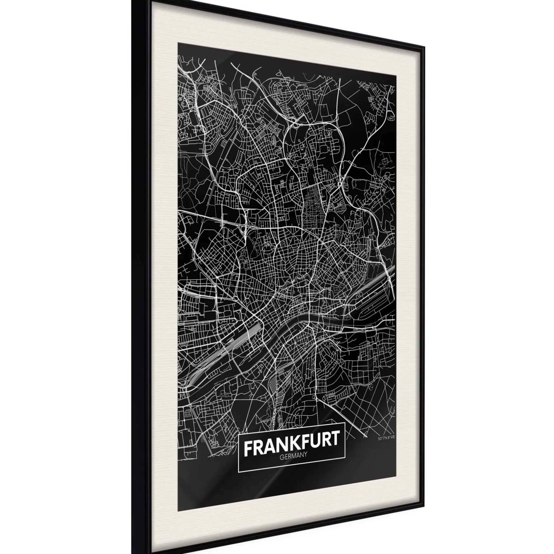 Poster 'City Map: Frankfurt (Dark)'