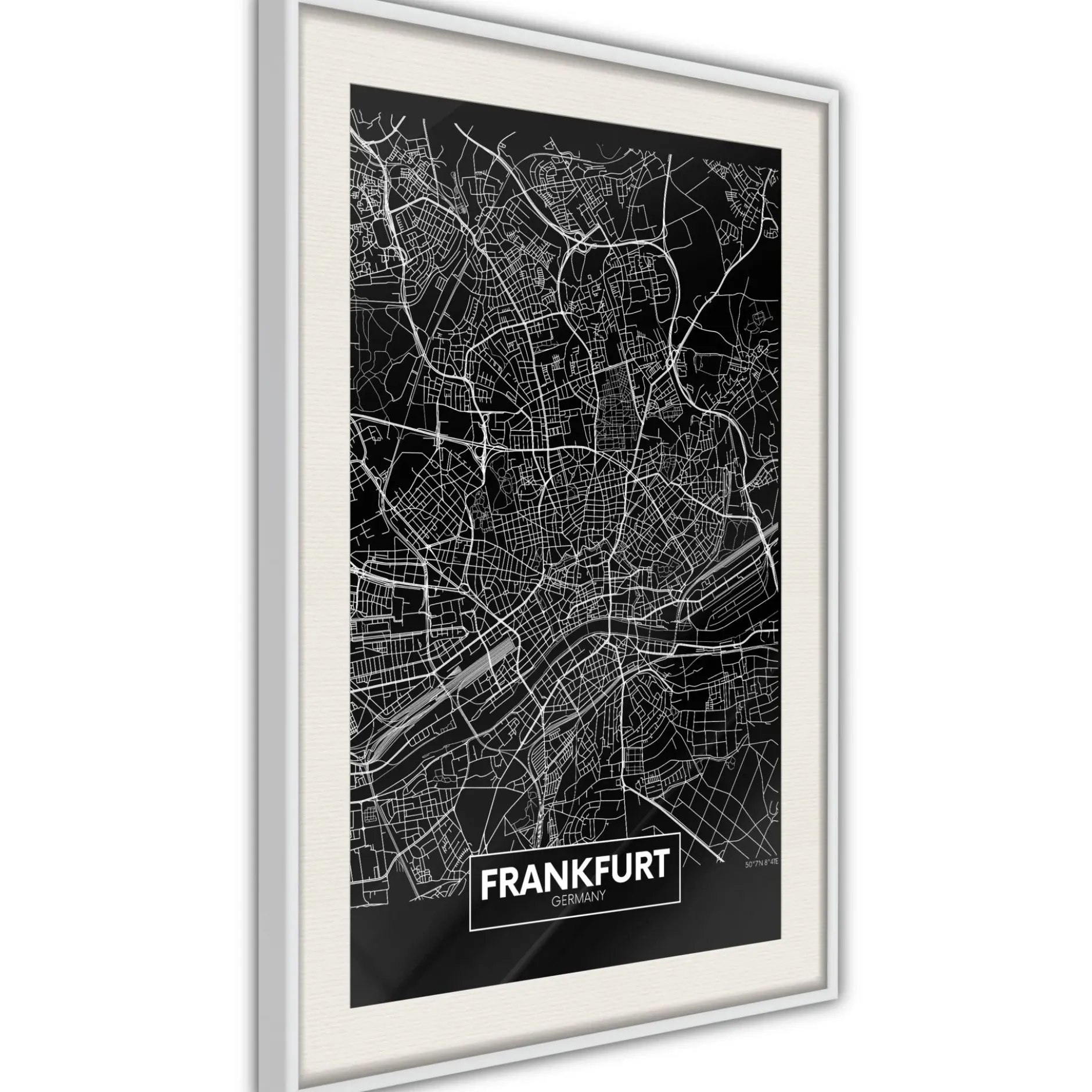 Poster 'City Map: Frankfurt (Dark)'