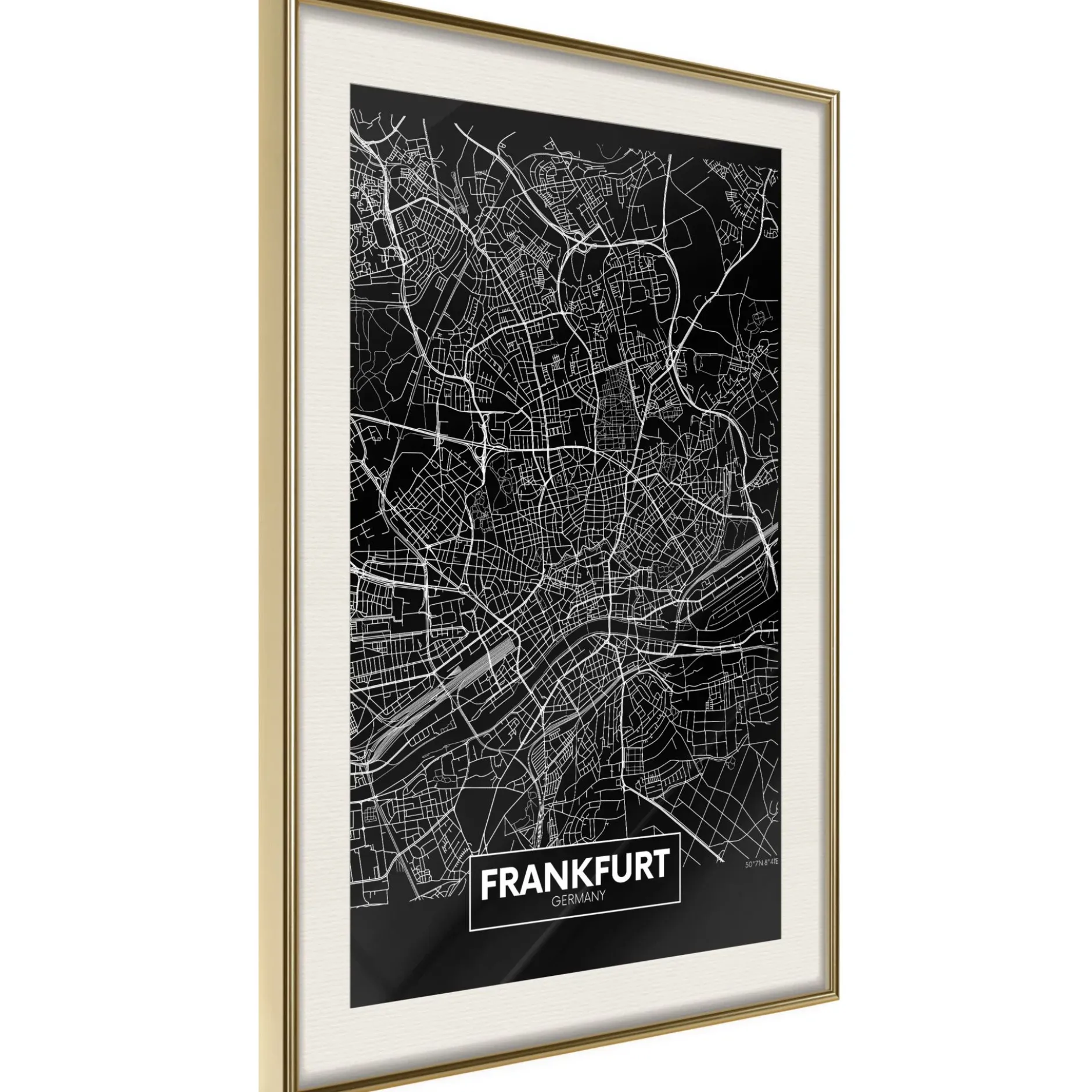 Poster 'City Map: Frankfurt (Dark)'