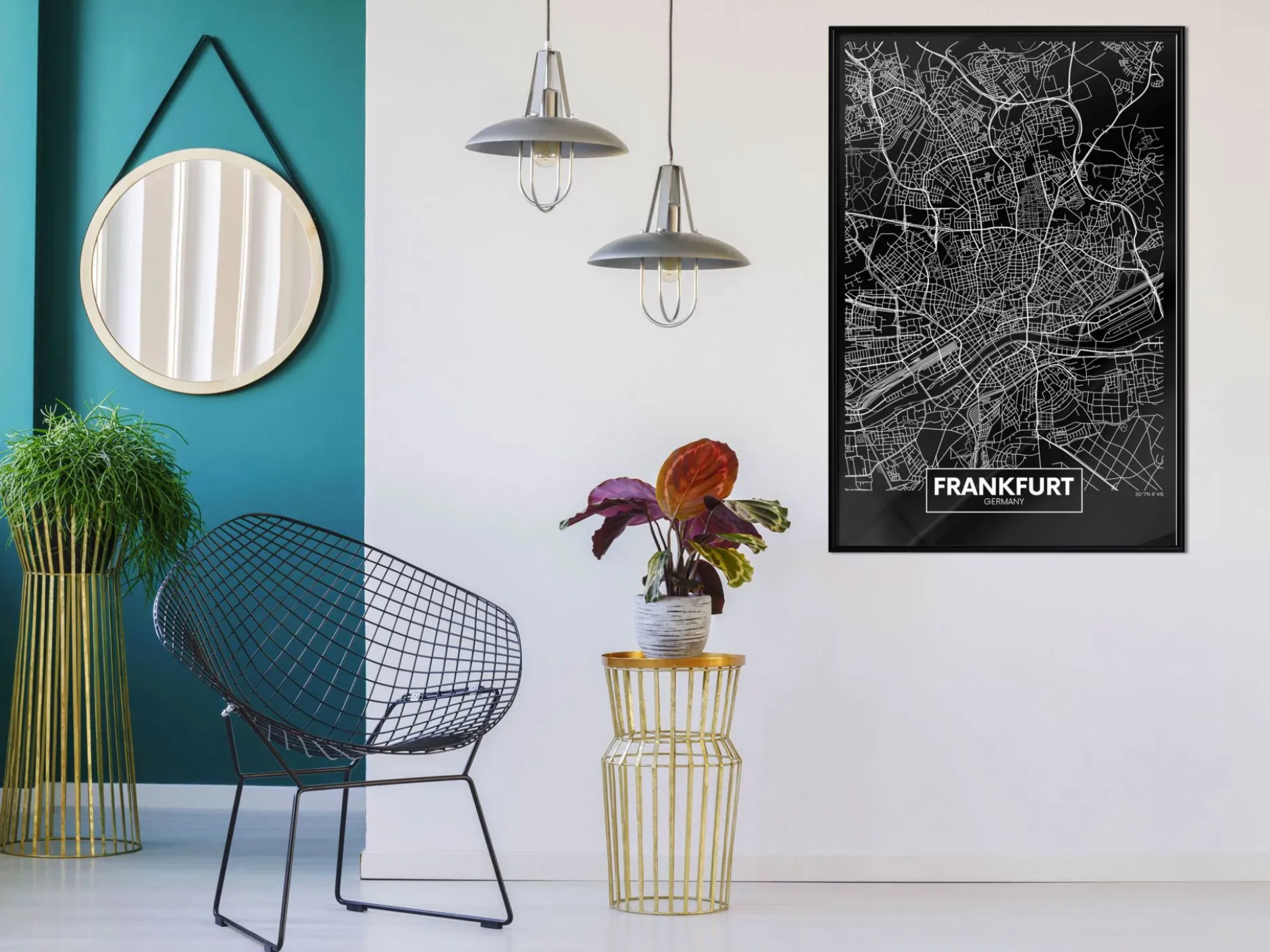 Poster 'City Map: Frankfurt (Dark)'