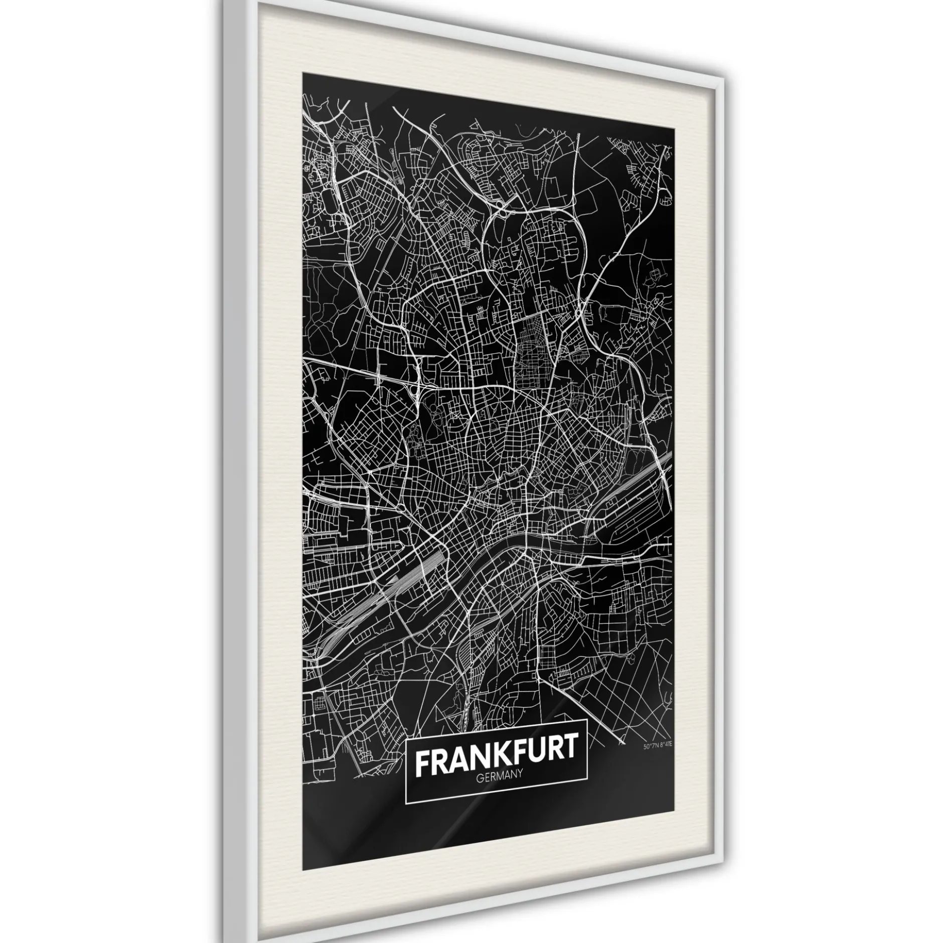 Poster 'City Map: Frankfurt (Dark)'