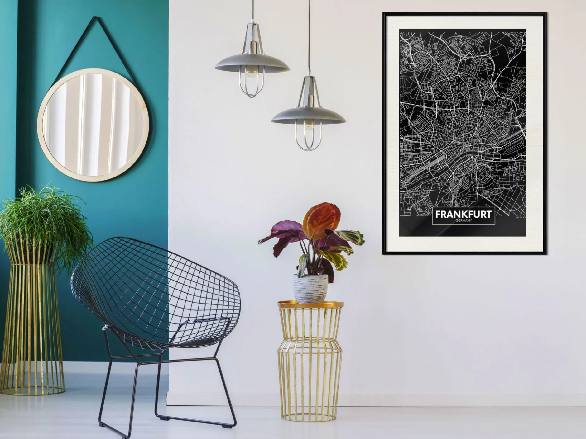 Poster 'City Map: Frankfurt (Dark)'