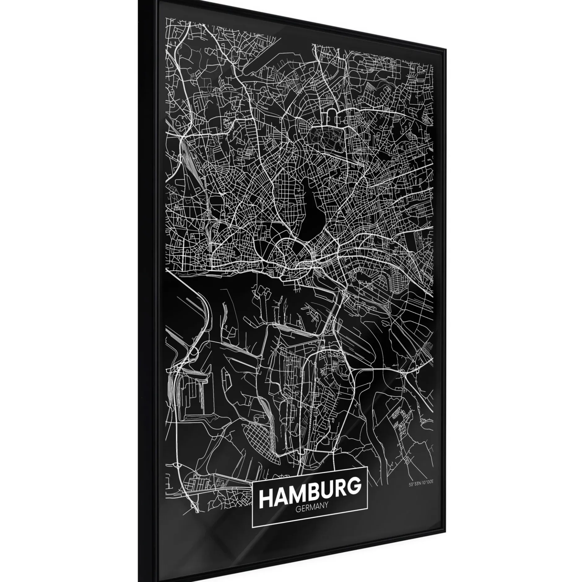 Poster 'City Map: Hamburg (Dark)'