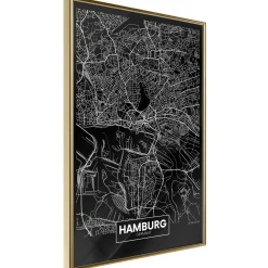 Poster 'City Map: Hamburg (Dark)'