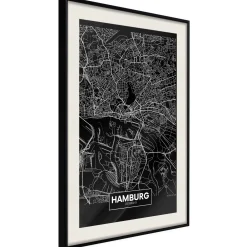 Poster 'City Map: Hamburg (Dark)'