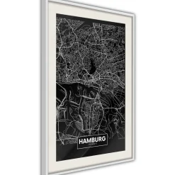 Poster 'City Map: Hamburg (Dark)'