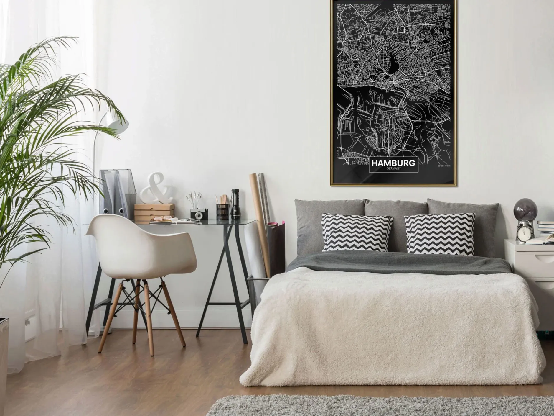 Poster 'City Map: Hamburg (Dark)'