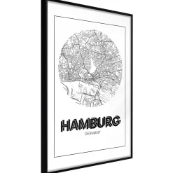 Poster 'City Map: Hamburg (Round)'