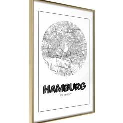 Poster 'City Map: Hamburg (Round)'