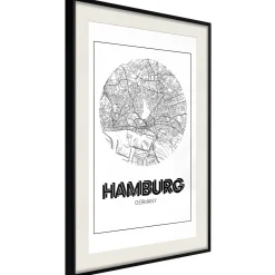 Poster 'City Map: Hamburg (Round)'