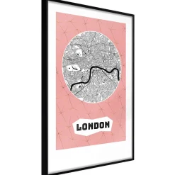 Poster 'City map: London (Pink)'