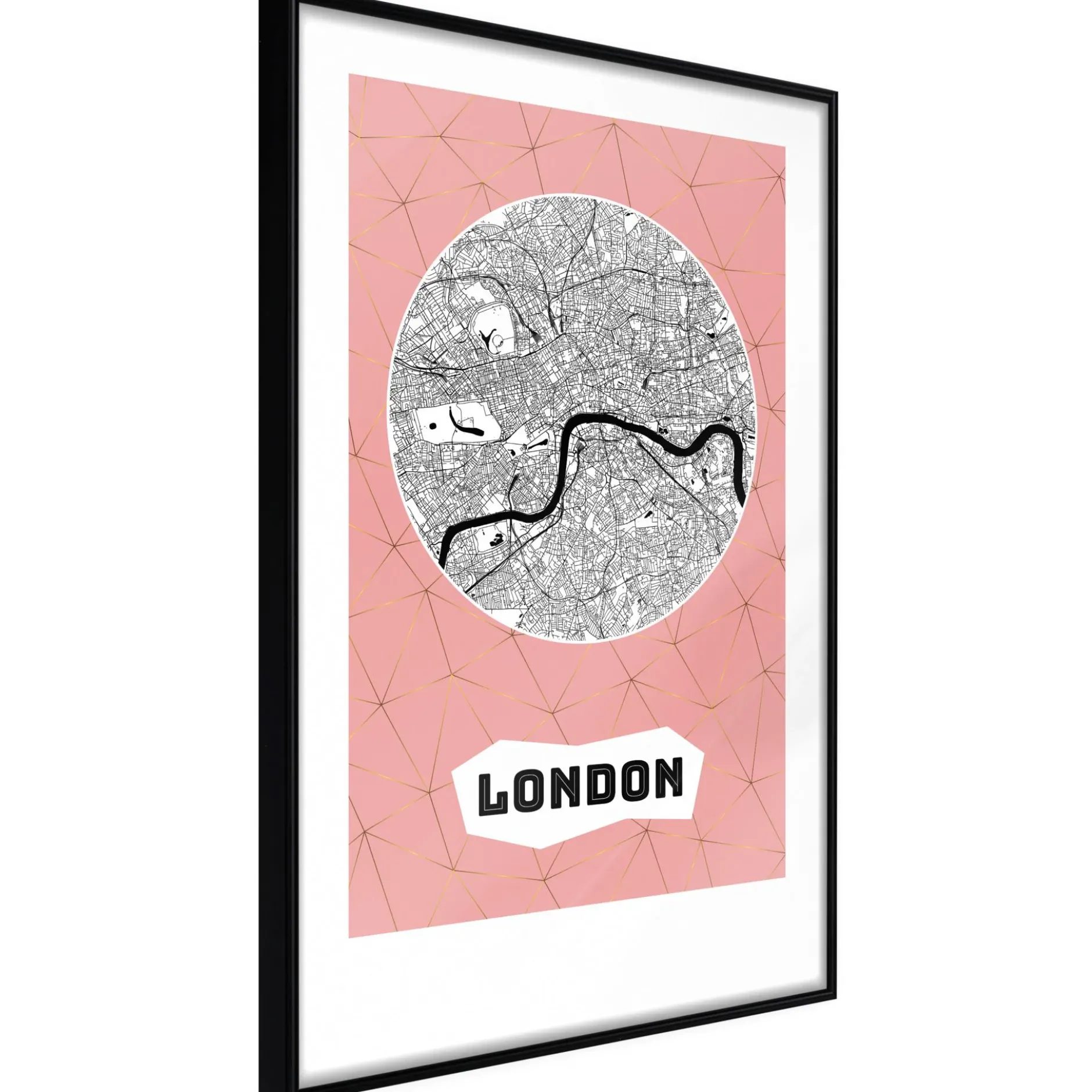 Poster 'City map: London (Pink)'