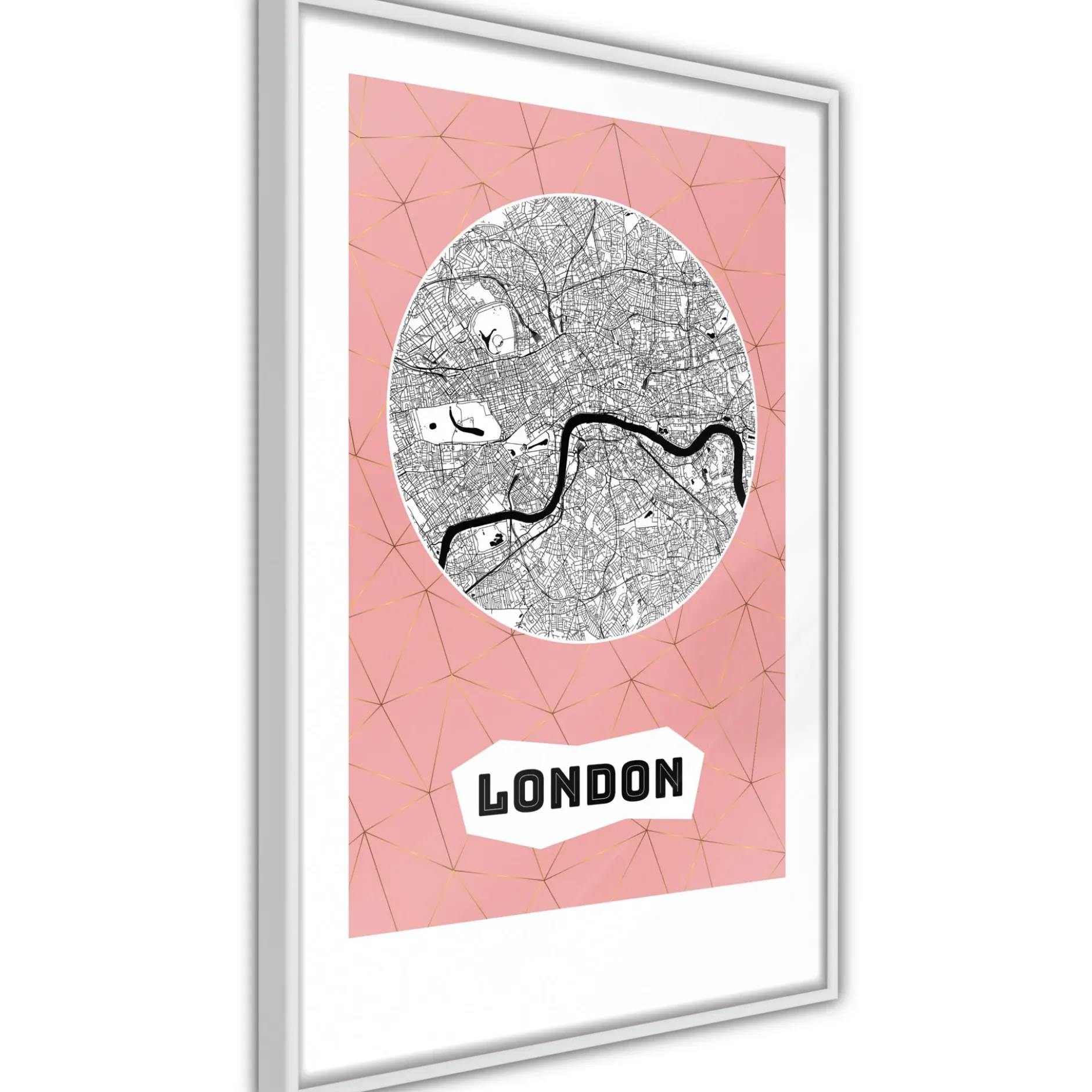 Poster 'City map: London (Pink)'