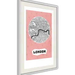 Poster 'City map: London (Pink)'