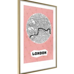 Poster 'City map: London (Pink)'