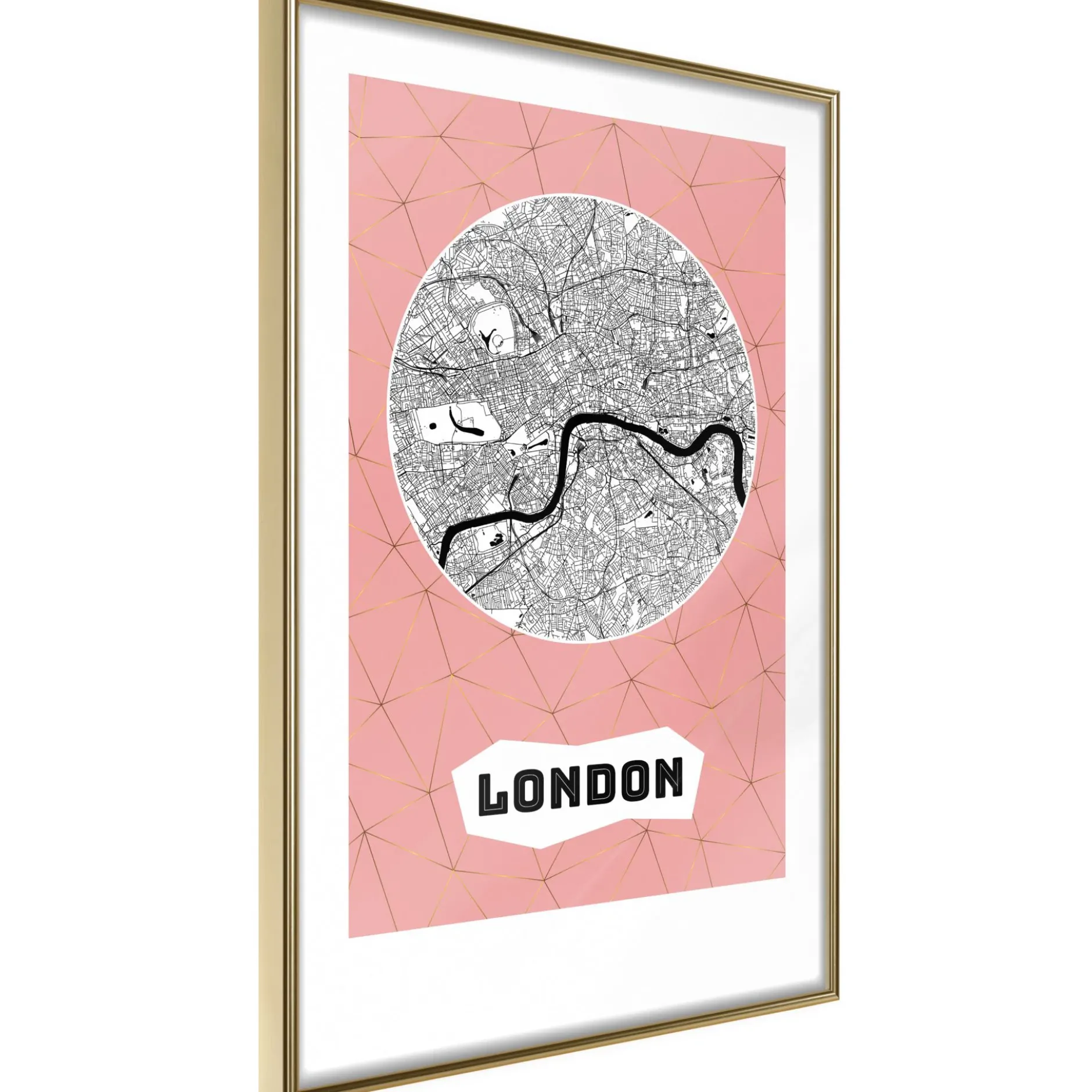 Poster 'City map: London (Pink)'