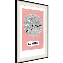 Poster 'City map: London (Pink)'
