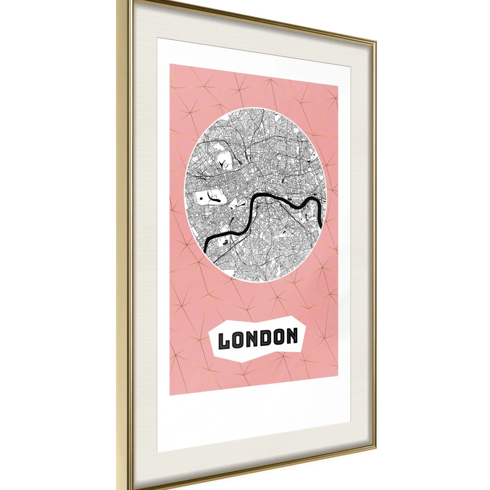 Poster 'City map: London (Pink)'