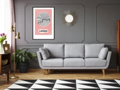 Poster 'City map: London (Pink)'