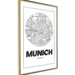 Poster 'City Map: Munich (Round)'