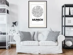 Poster 'City Map: Munich (Round)'