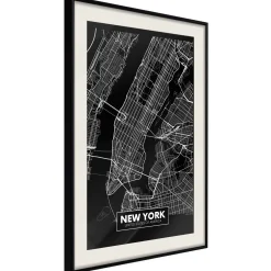 Poster 'City Map: New York (Dark)'