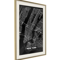 Poster 'City Map: New York (Dark)'