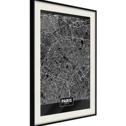 Poster 'City Map: Paris (Dark)'