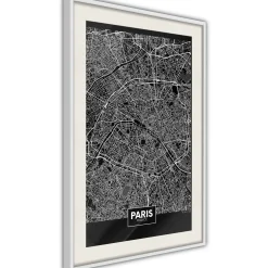 Poster 'City Map: Paris (Dark)'