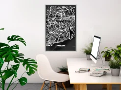 Poster 'City Map: Porto (Dark)'